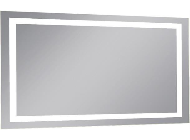 Speil m/inv. lysramme - 120 cm